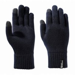 Rękawiczki dzianinowe do ekranów dotykowych Jack Wolfskin RIB GLOVE. Niebieskie rękawiczki damskie Jack Wolfskin, na jesień, bez wzorów, z dzianiny. Za 89.00 zł.