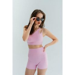 Stanik do jogi Moonholi Glam z asymetrycznym ramiączkiem. Czerwone biustonosze MOONHOLI, bez wzorów. Za 259.00 zł.