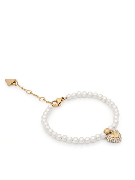 Guess Bransoletka JUBB06 091JW Biały. Białe bransoletki damskie Guess, ze stali. Za 252.99 zł.