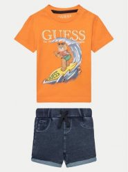 Guess Komplet t-shirt i spodenki I5GG15 K8HM4 Pomarańczowy Regular Fit. Brązowe spodnie niemowlęce Guess, z aplikacjami, z bawełny. Za 213.60 zł.
