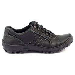 KOMODO Buty męskie trekkingowe skóra 904 czarne. Czarne buty trekkingowe męskie na jesień, z jeansu, bez zapięcia. Za 367.89 zł.