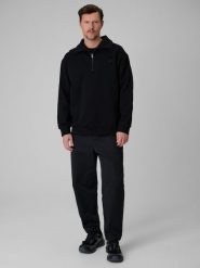 4F Spodnie casual męskie - czarne XXL. Czarne spodnie materiałowe męskie 4f, bez wzorów, z tkaniny, casualowe. Za 189.99 zł.