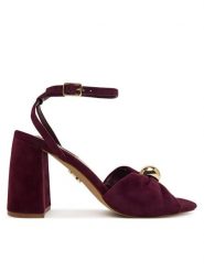 Steve Madden Sandały 11005242 Bordowy. Czerwone sandały damskie Steve Madden, bez wzorów, ze skóry, bez obcasa, na słupku. Za 519.99 zł.