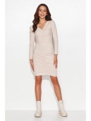 Nominou Sukienka w kolorze piaskowym rozmiar: 40. Brązowe sukienki damskie Nominou, bez wzorów, bez kołnierzyka, bez ramiączek, mini. Za 224.95 zł.