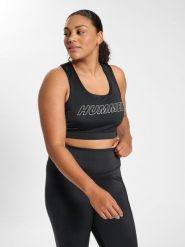 Damski biustonosz sportowy Hummel TE Curvy Plus. Czarne biustonosze sportowe damskie HUMMEL, bez wzorów, z elastanu. Za 114.97 zł.