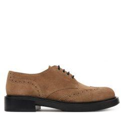Oxfordy Pollini. Brązowe półbuty damskie Pollini, bez wzorów, bez obcasa. Za 1,299.00 zł.