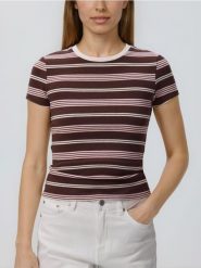 T-shirt w paski - inny. T-shirty damskie Reserved, l, bez wzorów, z bawełny, bez kołnierzyka. Za 69.99 zł.