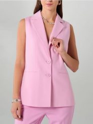 Kamizelka garniturowa z domieszką wiskozy - różowy. Czerwone kamizelki damskie Sinsay, l, z wiskozy. Za 59.99 zł.