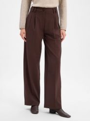 Marie Lund spodnie z zakładkami Kobiety Sztuczne włókno brązowy, 34. Brązowe spodnie materiałowe damskie Marie Lund, bez wzorów, z włókna, eleganckie. Za 349.95 zł.