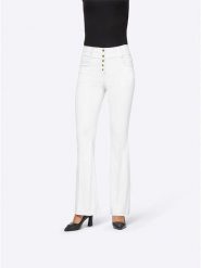 Heine Dżinsy - Slim fit - w kolorze białym rozmiar: W25. Białe jeansy damskie Heine, z podwyższonym stanem. Za 61.46 zł.