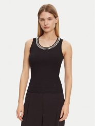 Marciano Guess Top 5RGP23 6299A Czarny Regular Fit. Czarne topy damskie Marciano Guess, s, z aplikacjami, z wiskozy, bez kołnierzyka. Za 149.99 zł.