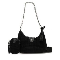 Torebka Steve Madden. Czarne torebki klasyczne damskie Steve Madden, bez wzorów, bez dodatków. Za 259.99 zł.
