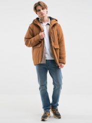 Kurtka męska sportowa ocieplana brązowa Gurkan 802. Brązowe kurtki treningowe męskie Big Star, l, bez wzorów. W wyprzedaży za 299.99 zł.