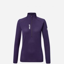 Bluza damska trekkingowa lekka MILLET Parmelan Light Fleece Po W. Fioletowe bluzy bez kaptura damskie Millet, s, z materiału. Za 219.00 zł.