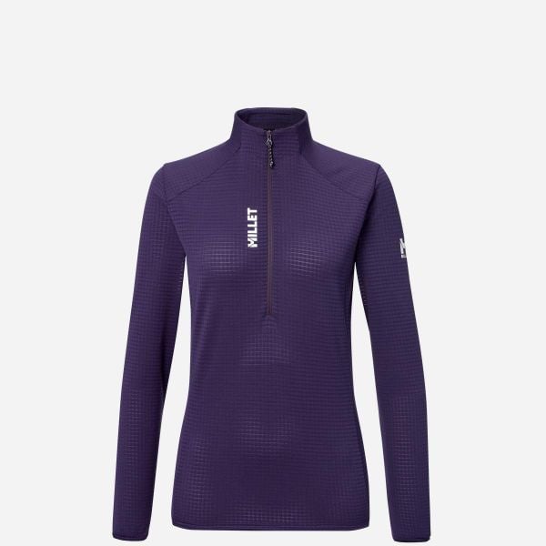 Bluza damska trekkingowa lekka MILLET Parmelan Light Fleece Po W. Fioletowe bluzy bez kaptura damskie Millet, s, z materiału. Za 219.00 zł.