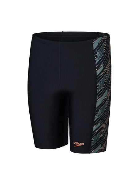 Speedo Kąpielówki "Eco H-Boom" w kolorze czarno-pomarańczowo-oliwkowym rozmiar: 128. Brązowe kąpielówki męskie Speedo, bez wzorów, z materiału. Za 98.87 zł.