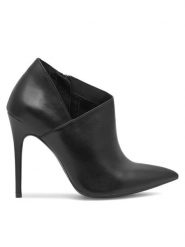 Badura Botki MURCJA-110475 Czarny. Czarne botki damskie Badura, ze skóry, bez obcasa, na szpilce, bez zapięcia. Za 249.99 zł.