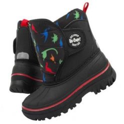 Buty Lee Cooper LCJ-24-44-2861 czarne. Czarne śniegowce dziewczęce z gumy. Za 214.66 zł.