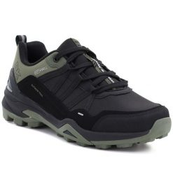 Wodoodporne półbuty trekkingowe męskie nadwymiar softshell czarne DK 17920. Czarne kurtki softshell damskie DK, m, bez wzorów, z materiału, bez kaptura. Za 239.99 zł.