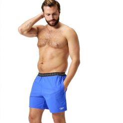 Spodenki szorty męskie kąpielowe Speedo Hyperboom. Niebieskie kąpielówki męskie Speedo, m, bez wzorów, z materiału, na fitness i siłownię. Za 174.40 zł.