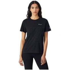 Koszulka damska Champion SS Tee 117535. Czarne t-shirty damskie CHAMPION, s, bez wzorów, z bawełny, bez kołnierzyka. Za 98.99 zł.