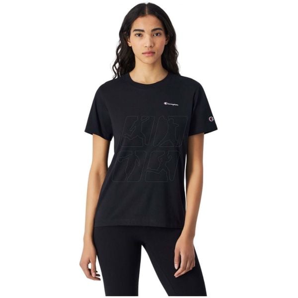Koszulka damska Champion SS Tee 117535. Czarne t-shirty damskie CHAMPION, s, bez wzorów, z bawełny, bez kołnierzyka. Za 98.99 zł.