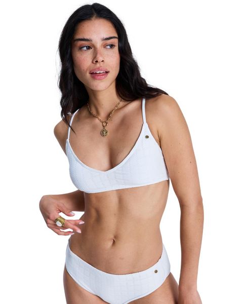 Stanik bikini typu bralette damski ROXY ISLAND. Białe bikini damskie Roxy, bez wzorów. Za 169.99 zł.