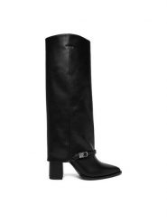 Nine West Kozaki CEO-ABRA-01 Czarny. Czarne kozaki damskie Nine West, z materiału, bez obcasa, na słupku. Za 359.99 zł.