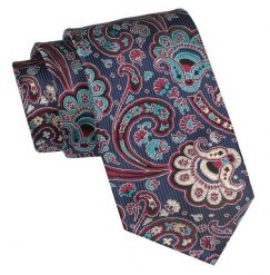 Krawat Męski, Klasyczny - ALTIES - Kolorowy, Wzór Orientalny. Krawaty i muchy męskie Alties, bez wzorów, z tkaniny, eleganckie. Za 49.00 zł.