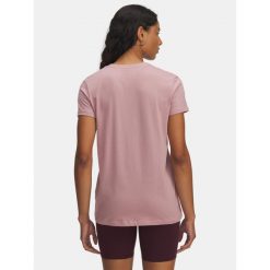 Koszulka Under Armour Woven Label Heavyweight. Czerwone bluzki damskie Under Armour, bez kołnierzyka, bez ramiączek. Za 73.99 zł.