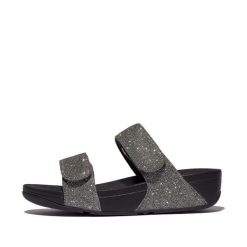 Klapki damskie FitFlop Lulu Shimmerlux. Szare klapki damskie FIT FLOP, bez wzorów, z materiału, bez obcasa. Za 462.00 zł.