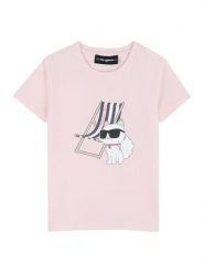 Karl Lagerfeld Kids T-Shirt Z31157 D Różowy Regular Fit. Czerwone koszulki dziewczęce Karl Lagerfeld Kids, bez wzorów, z bawełny, bez ramiączek. Za 249.99 zł.
