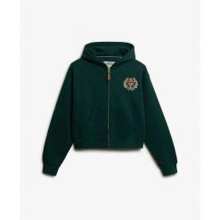 Damska bluza z kapturem zapinana na zamek Superdry Country Club Ziphood. Zielone bluzy z kapturem damskie Superdry. Za 338.85 zł.