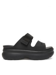 Crocs Klapki Soho Two Strap Sandal 212861 Czarny. Czarne klapki damskie Crocs, bez wzorów, z tworzywa sztucznego, bez obcasa. Za 249.99 zł.