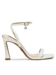 Nine West Sandały 123AL1713 Biały. Białe sandały damskie Nine West, bez wzorów, ze skóry, bez obcasa, na słupku. Za 184.99 zł.