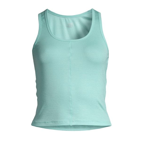 Tank top treningowy damski Casall Delight Scoop Neck. Niebieskie topy damskie Casall, bez wzorów, z elastanu, bez ramiączek. Za 299.99 zł.