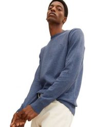 Tom Tailor Sweter w kolorze szaroniebieskim rozmiar: L. Niebieskie swetry męskie Tom Tailor, l, bez wzorów, z bawełny, bez kołnierzyka. Za 69.58 zł.