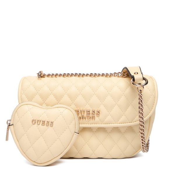 Torebka Guess. Żółte torebki klasyczne damskie Guess, z aplikacjami, bez dodatków. Za 589.99 zł.