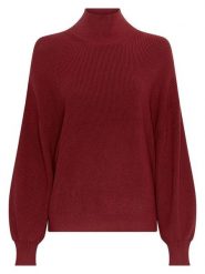 MOSS COPENHAGEN Sweter "Magnea" w kolorze bordowym rozmiar: L/XL. Czerwone golfy damskie MOSS COPENHAGEN, l, bez wzorów, ze splotem, bez ramiączek. Za 139.54 zł.