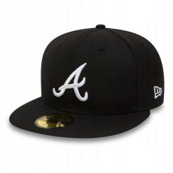 Czapka z daszkiem New Era 59FIFTY MLB Atlanta Braves Fullcap 10047487. Czarne czapki męskie New Era, bez wzorów. Za 246.50 zł.