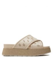 Liu Jo Klapki Frida 30 SA4147 EX014 Beżowy. Brązowe klapki damskie Liu Jo, bez wzorów, z tworzywa sztucznego, bez obcasa. Za 449.99 zł.
