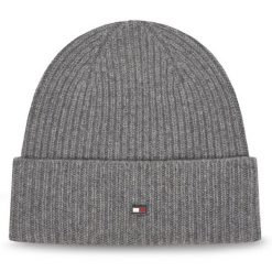 Czapka Tommy Hilfiger. Szare czapki męskie Tommy Hilfiger, na zimę, bez wzorów. Za 389.99 zł.