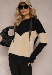Czarna Bawełniana Bluza z Kapturem ze Ściągaczami i Polarem Eurynia. Czarne bluzy z kapturem damskie Renee, z bawełny. Za 84.99 zł.