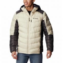 Kurtka Turystyczna Puchowa Męska Columbia Labyrinth Loop Hooded Jacket. Brązowe kurtki męskie Columbia, m, bez wzorów, z puchu, sportowe, bez kaptura. W wyprzedaży za 747.25 zł.