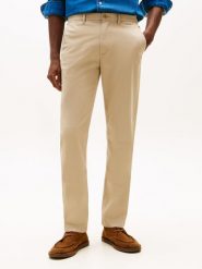 Tommy Hilfiger spodnie chino - Denton Mężczyźni Bawełna beżowy, 32-32. Brązowe spodnie materiałowe męskie Tommy Hilfiger, bez wzorów, z bawełny. Za 499.95 zł.