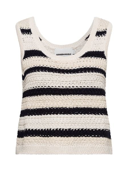 ARMEDANGELS Sweter - Claaire Kobiety Bawełna biały|niebieski, XL. Białe swetry klasyczne damskie ARMEDANGELS, xl, z bawełny, bez kołnierzyka. Za 279.95 zł.
