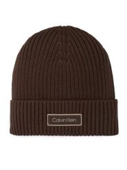 Calvin Klein Czapka LV04D8053G Brązowy ciemny. Brązowe czapki zimowe damskie CALVIN KLEIN, z bawełny. Za 169.99 zł.