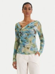 Bardot Bluzka Marisol 60306TB Zielony Slim Fit. Zielone bluzki damskie BARDOT, xl, bez wzorów, z syntetyku, bez ramiączek. Za 399.99 zł.