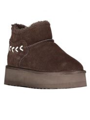 Geographical Norway Botki zimowe "Ofleche" w kolorze brązowym rozmiar: 40. Brązowe botki damskie Geographical Norway, na zimę, z futra, bez obcasa, bez zapięcia. Za 130.99 zł.