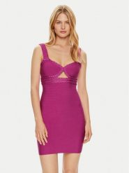Guess Sukienka koktajlowa W4YK51 Z2XY0 Fioletowy Bodycon Fit. Fioletowe sukienki damskie Guess, xl, z aplikacjami, z wiskozy, wizytowe, bez kołnierzyka, bez ramiączek, bodycon. Za 349.99 zł.